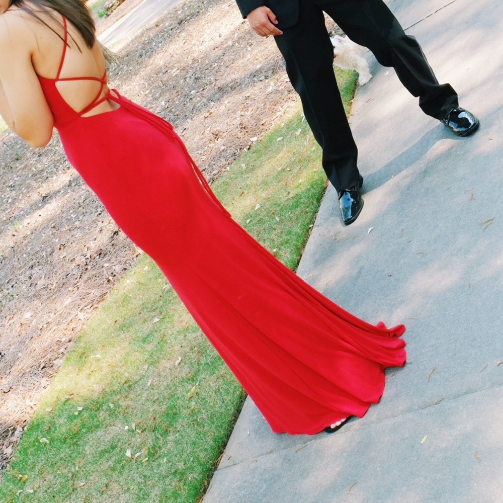Faviana Red and Black Formal / Prom Dress / Gown - Picture 2 of 5